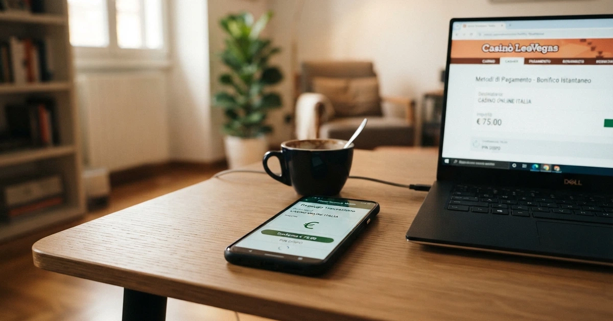 L'interfaccia di un home banking italiano aperta su smartphone durante un pagamento MyBank, accanto alla schermata di un casinò online