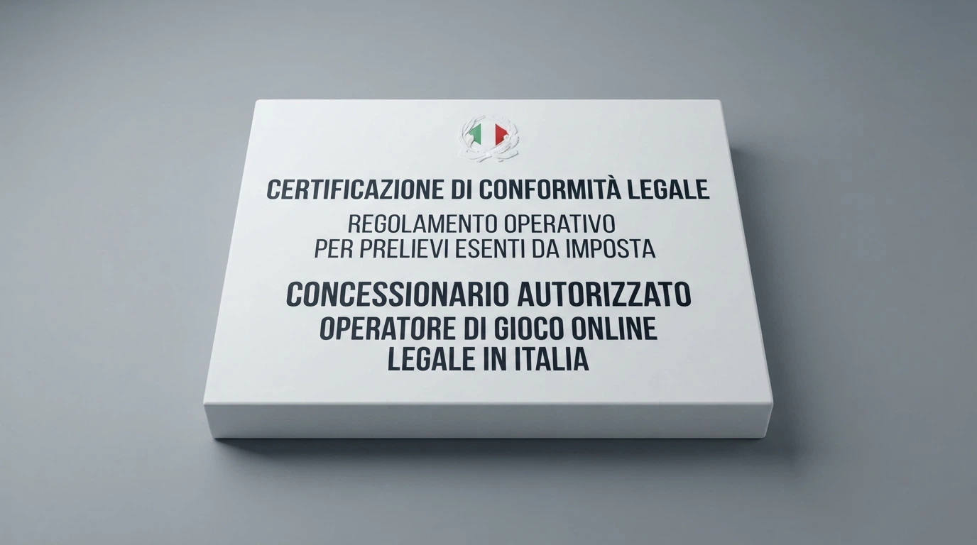 Primo piano di un documento ufficiale con il logo dell'Agenzia delle Dogane e dei Monopoli e la dicitura «concessionario» accanto al numero di concessione