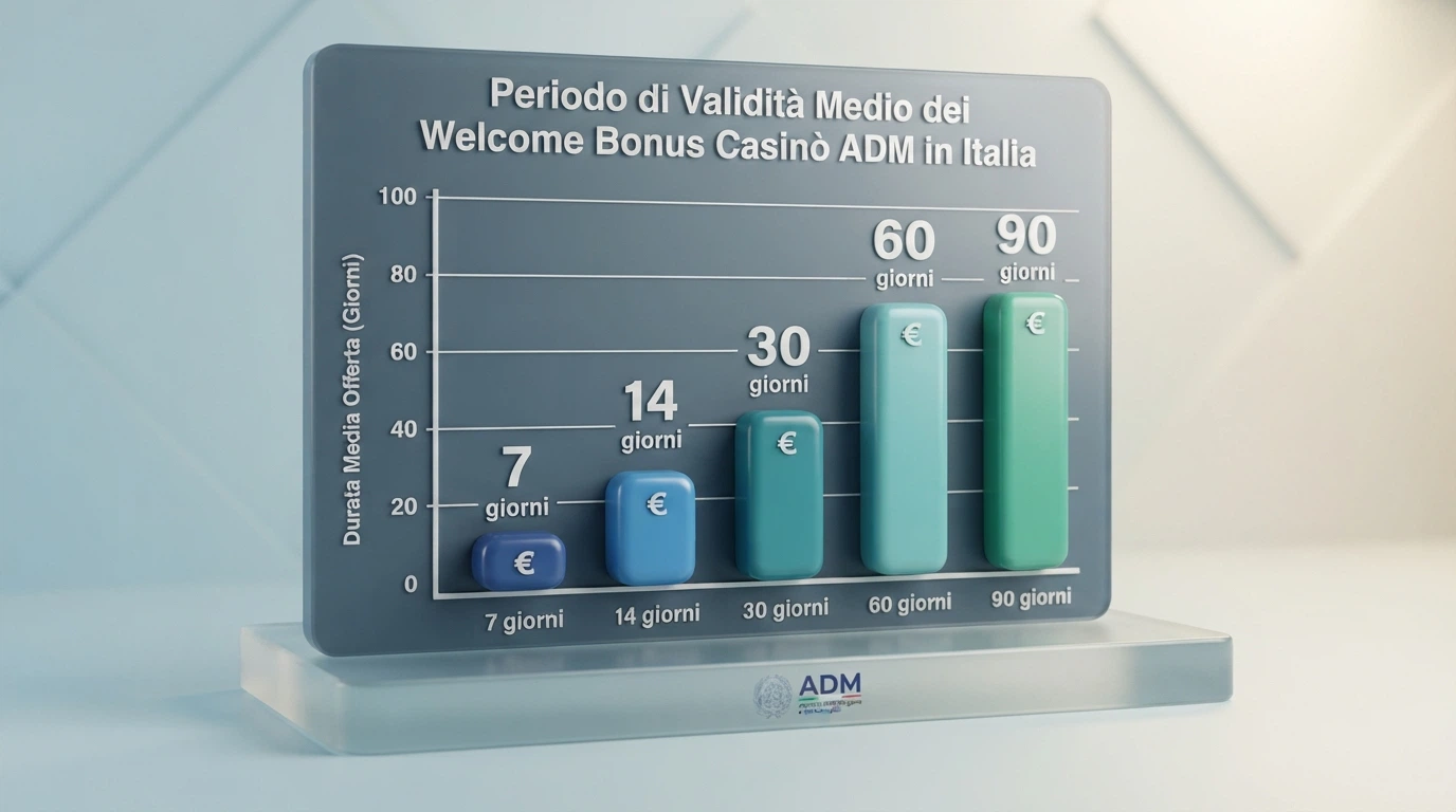 Tabella comparativa con i nomi dei dieci concessionari ADM, le rispettive percentuali di bonus di benvenuto e i giorni di validità di ciascuna offerta