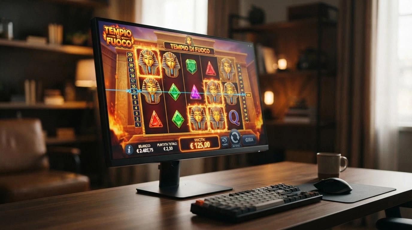 L'interfaccia di una slot online colorata (in stile Sweet Bonanza) su monitor, con un overlay che mostra un hash crittografico in trasparenza a rappresentare la verifica provably fair
