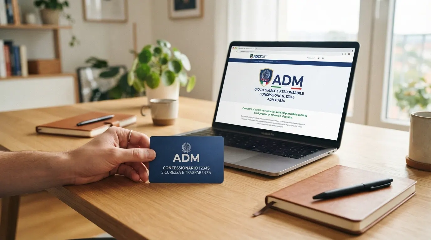 Il logo ufficiale dell'ADM accanto a un lucchetto e allo scudo con la bandiera italiana, su uno sfondo che richiama l'interfaccia di un sito istituzionale