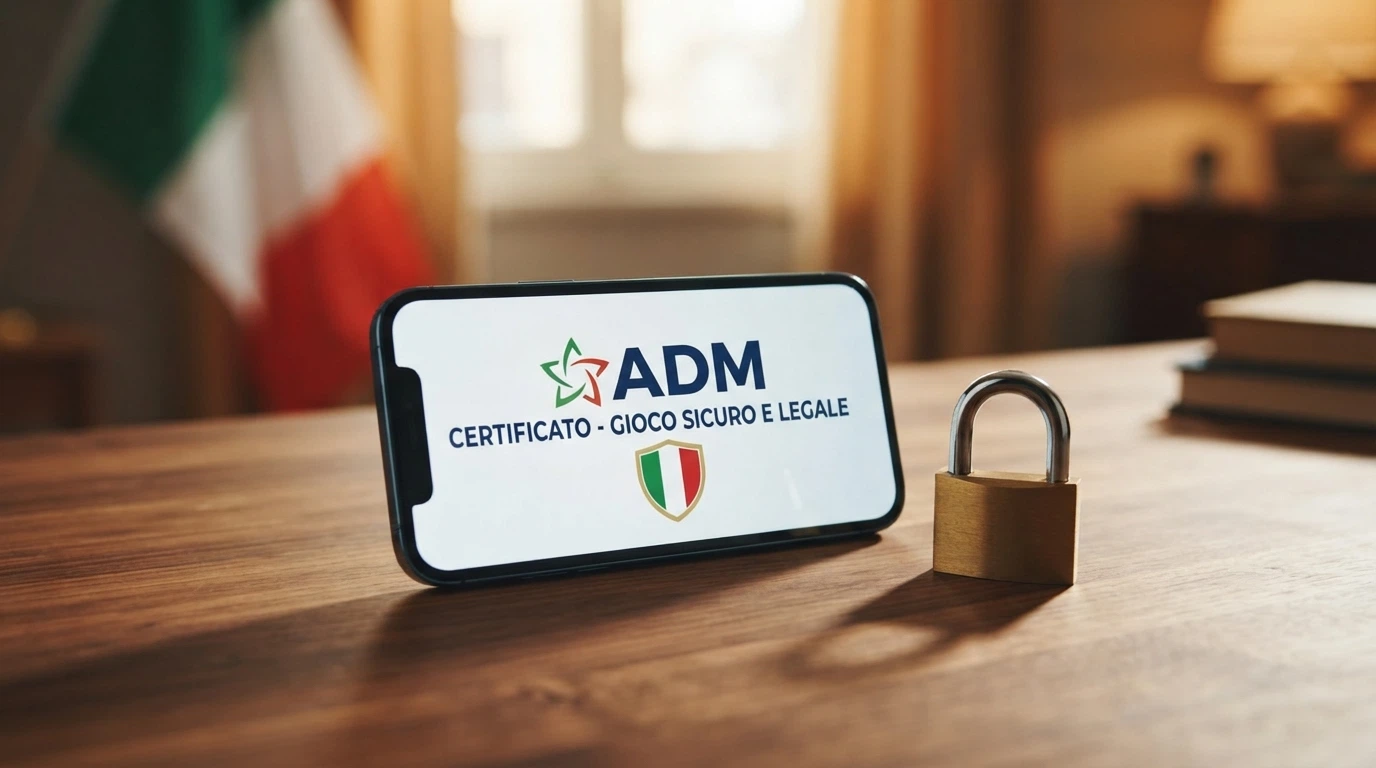 Il logo dell'Agenzia delle Dogane e dei Monopoli accanto a un lucchetto e alla bandiera italiana