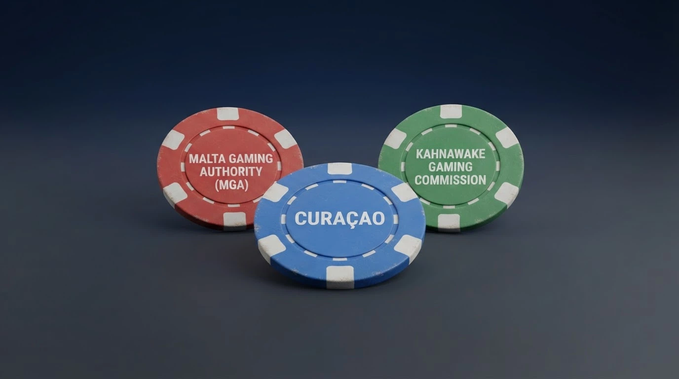 Una mappa concettuale che mostra le tre giurisdizioni offshore principali (Curaçao, MGA, Kahnawake) collegate ai casinò non AAMS recensiti, con l'Italia in evidenza come mercato di destinazione