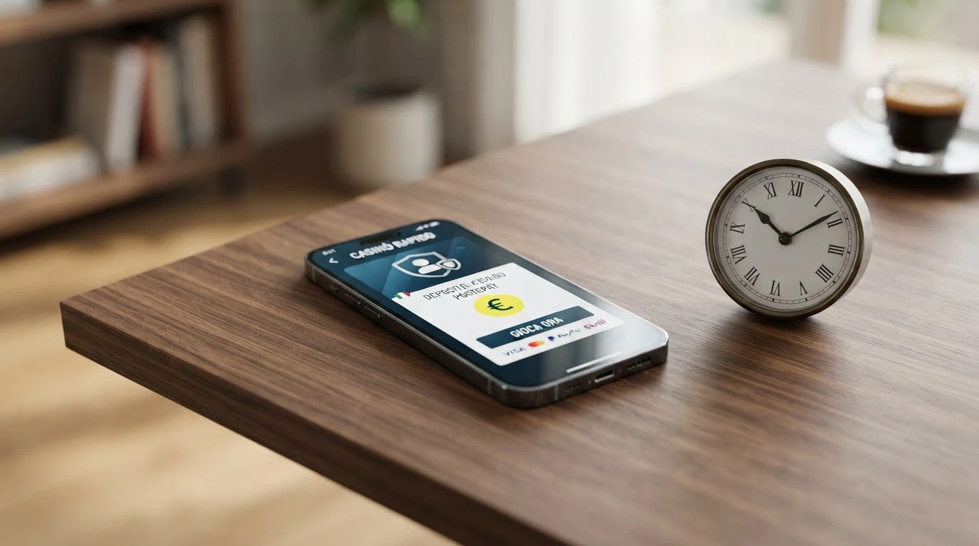 Uno smartphone che mostra un portafoglio di criptovalute con il simbolo di Bitcoin, accanto a un orologio che segna pochi minuti di attesa.