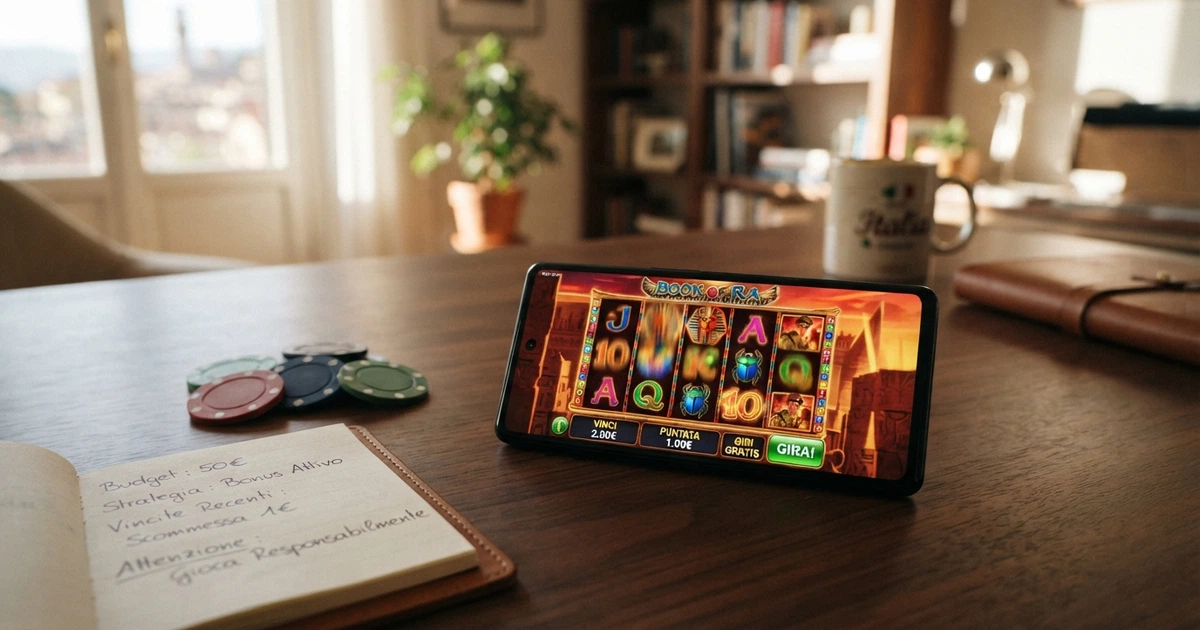 L'interfaccia di un casinò online europeo con giochi di slot in primo piano e un banner di benvenuto in italiano